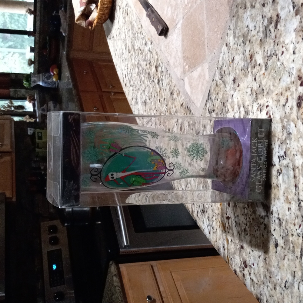 The Nightmare Before Christmas Santa Jack Glass Goblet NIB New 26 oz. Disney